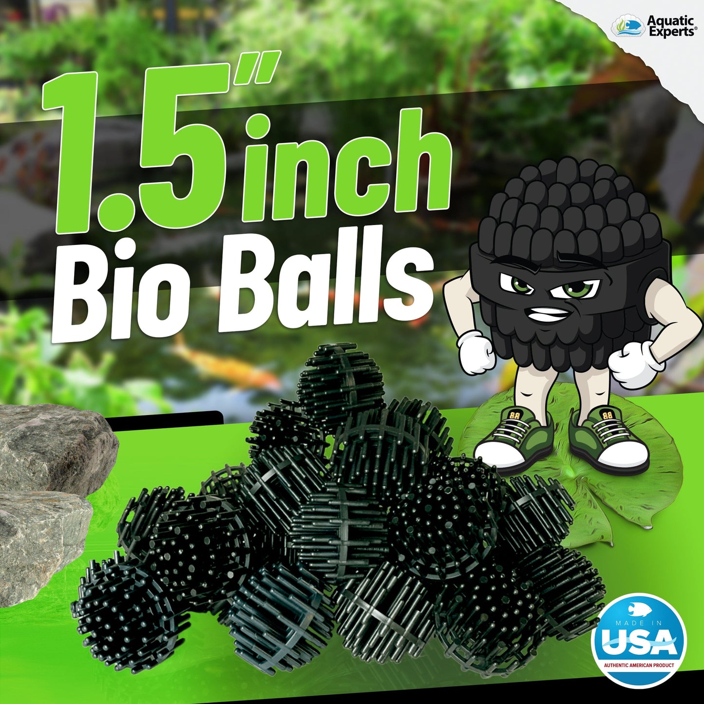 Pond Bundle -Carbon Filter 18"x 36" + BioBall 300 count with Mesh Bag + Cream Pond 18"x36" Bundle
