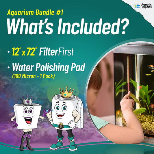 Aquarium Bundle includes Filter First 12" x 72" and Polishing Pad 100 Micron 1 Pack