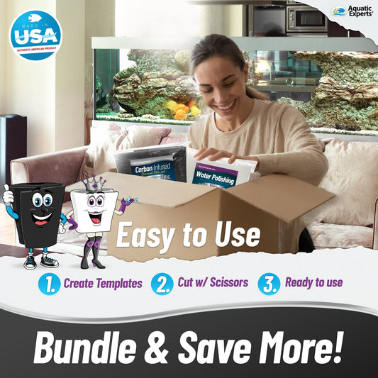Aquarium Bundle - Carbon Pad Bundle - Carbon Pad Filter 10.5" x 36" & Water Polishing Pad 24" x 36" 100 Micron - 1 pack