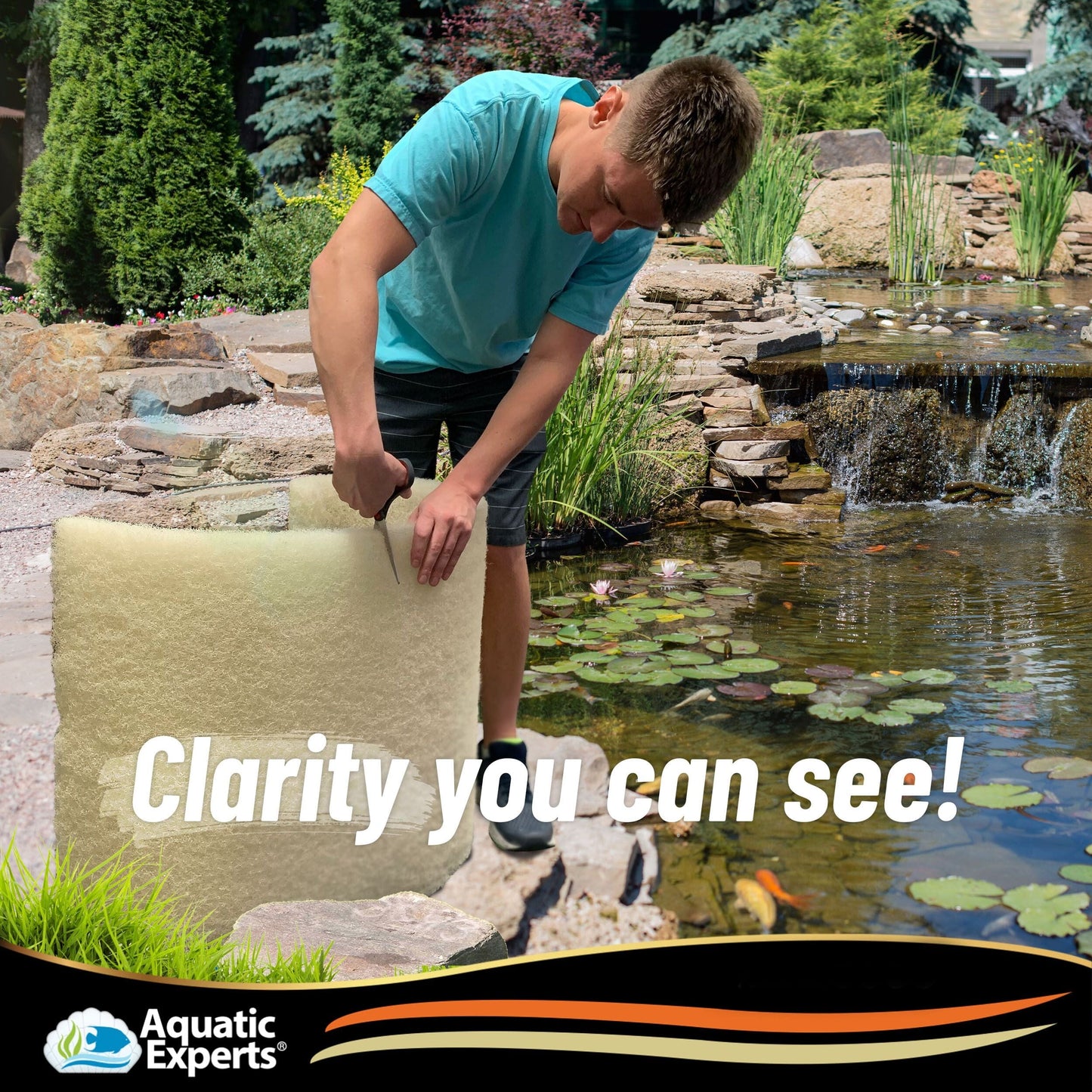 Pond Bundle -Carbon Filter 18"x 36" + BioBall 300 count with Mesh Bag + Cream Pond 18"x36" Bundle