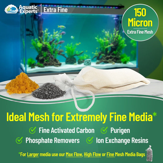 Aquatic Experts Aquatic Experts Aquarium Filter Bag - Extra Fine Mesh Media Bags - Ideal for Efficient Aquarium Filtration