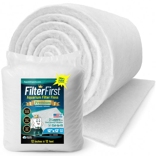 Aquarium Filter Floss for Fish Tank Filters - FilterFirst Pad - Media Roll for Crystal Clear Water