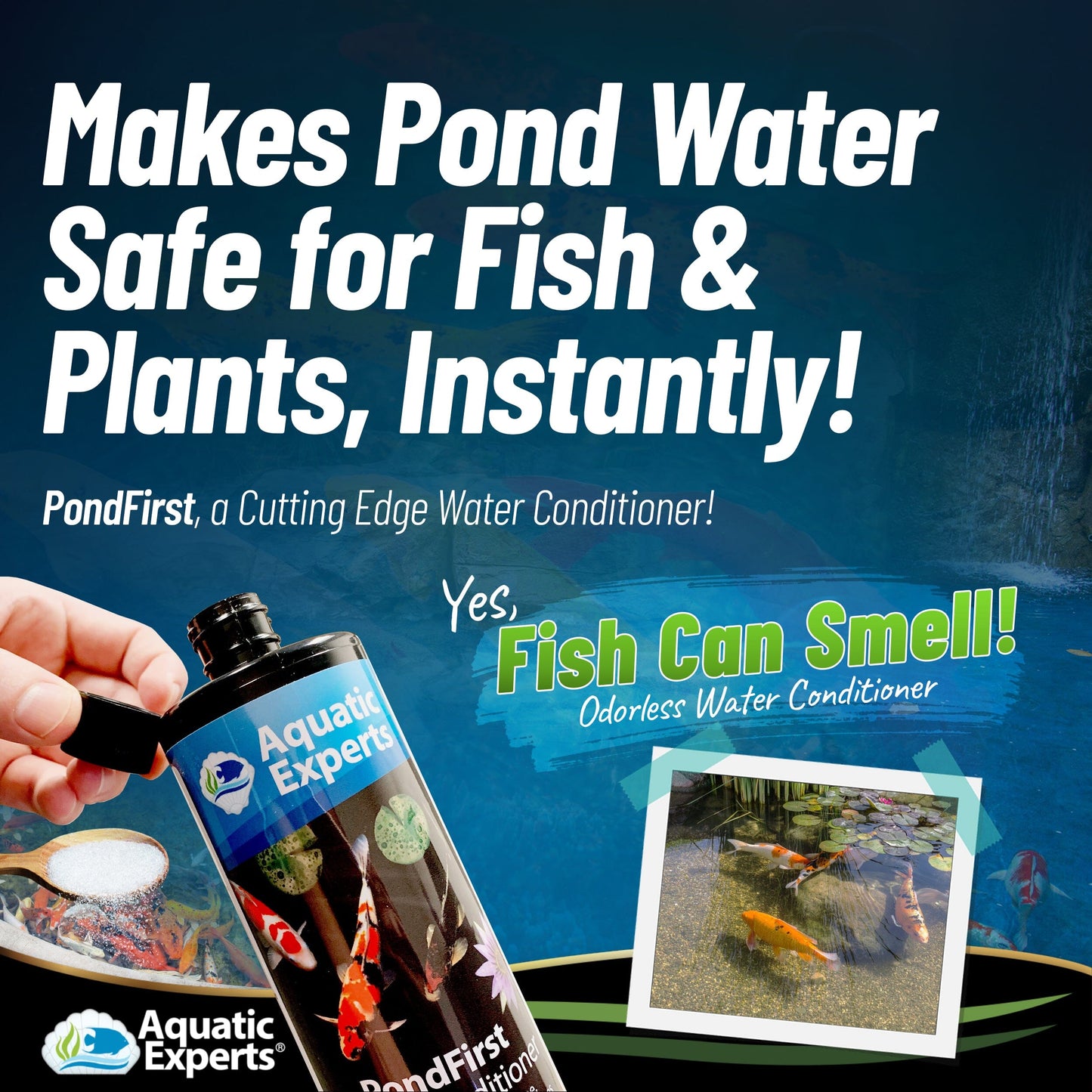 PondFirst - Concentrated Instant Dechlorinator for Fish Ponds, Makes Water Safe for Koi and Goldfish, Made in The USA