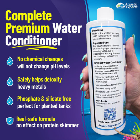 TankFirst Complete Aquarium Water Conditioner - Fish Water Conditioner, Instantly Removes Chlorine, Chloramines, and detoxifies Ammonia from Fish Tank