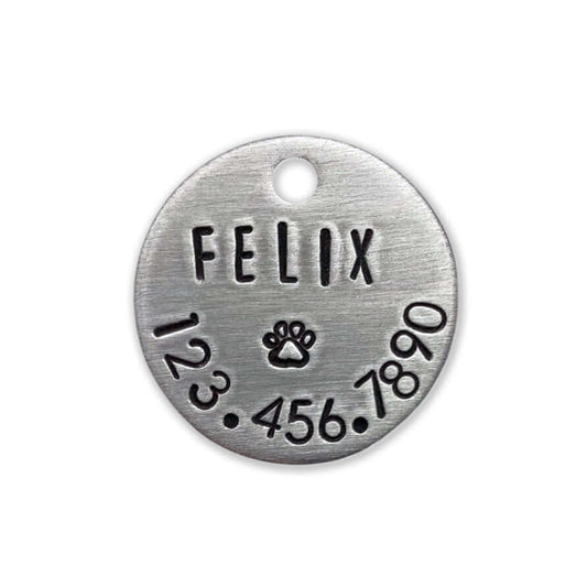 Paw Felix Handstamped - Pet ID Tag