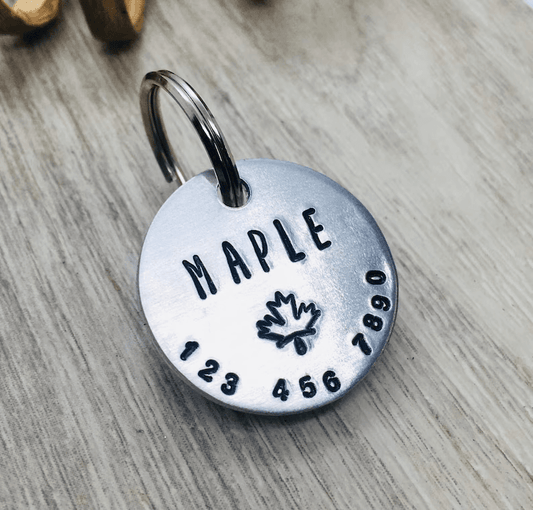 Maple Handstamped - Pet ID Tag