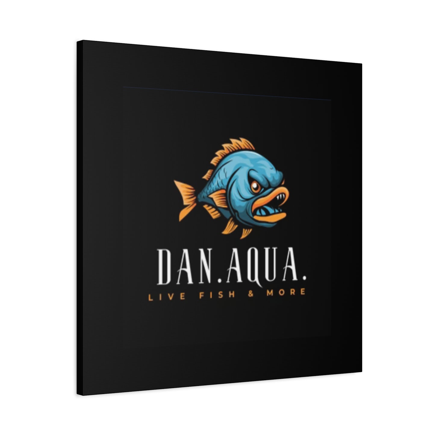 Dan.Aqua Fish Logo Canvas Print — Matte Stretched Wall Art