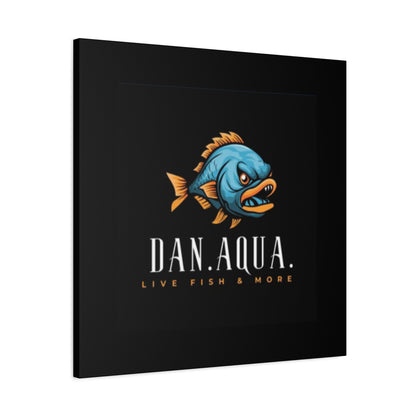 Dan.Aqua Fish Logo Canvas Print — Matte Stretched Wall Art