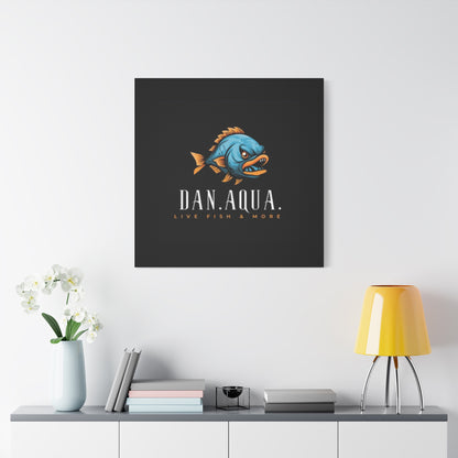 Dan.Aqua Fish Logo Canvas Print — Matte Stretched Wall Art
