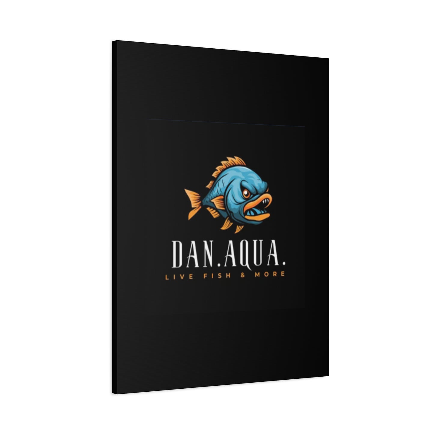 Dan.Aqua Fish Logo Canvas Print — Matte Stretched Wall Art