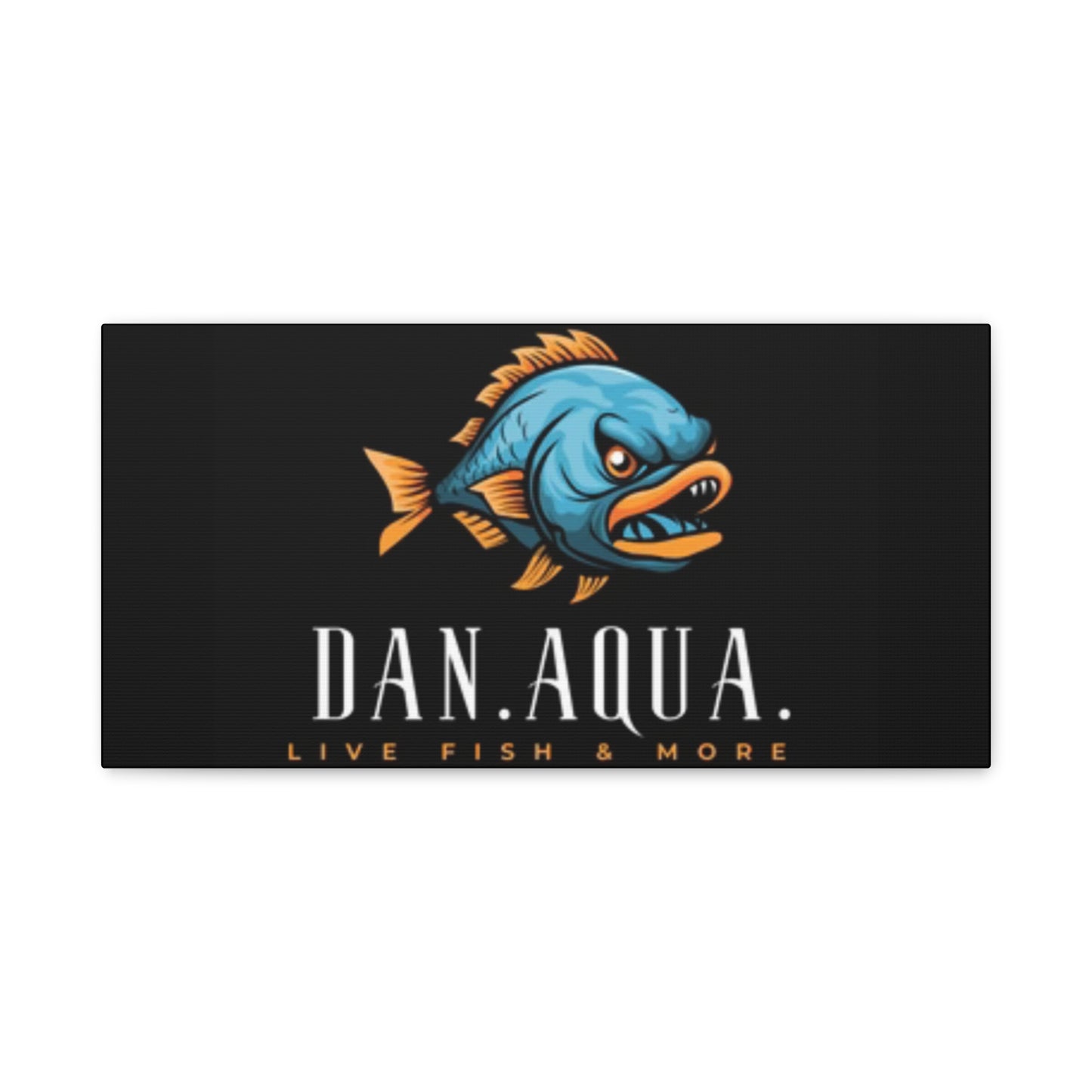 Dan.Aqua Fish Logo Canvas Print — Matte Stretched Wall Art