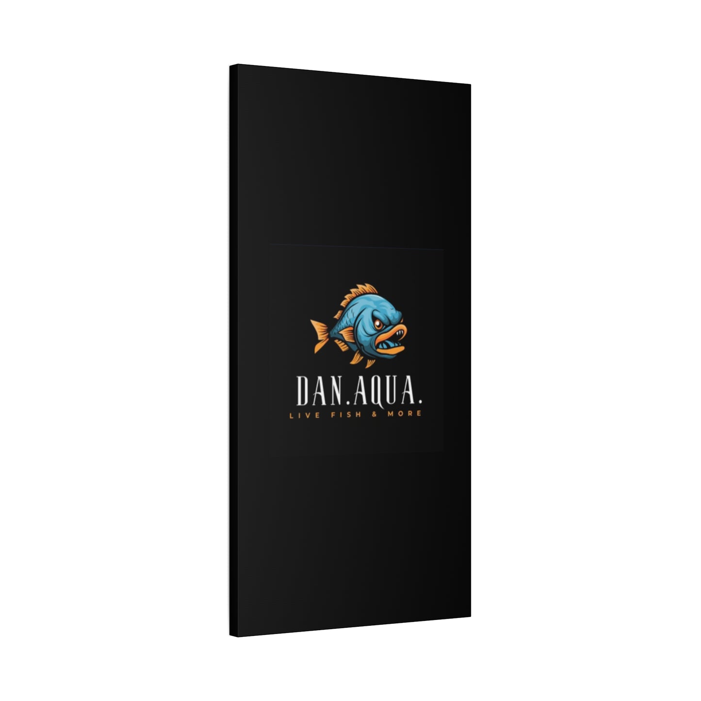 Dan.Aqua Fish Logo Canvas Print — Matte Stretched Wall Art