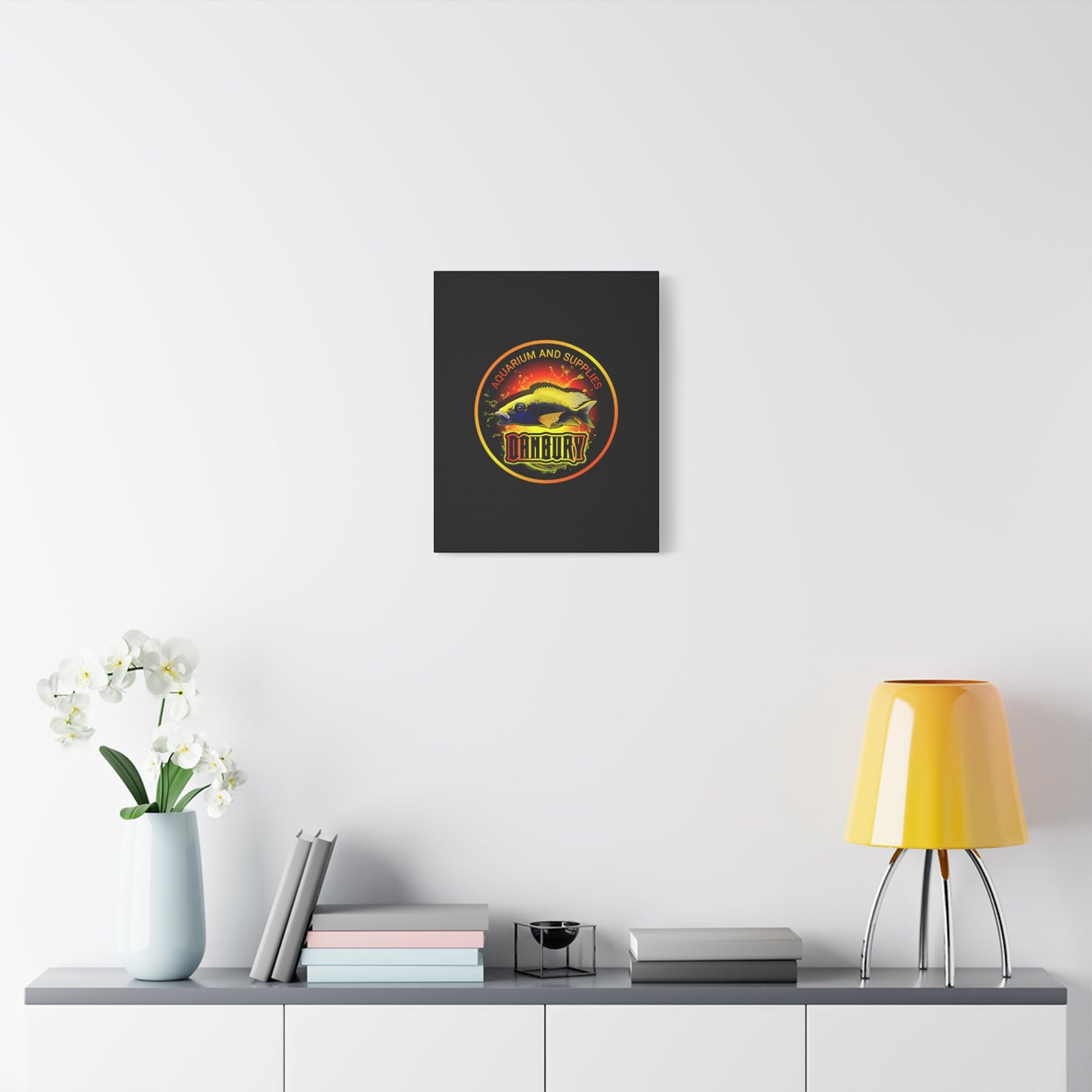 Danbury Aquarium Supplies Fish Logo Matte Canvas Print
