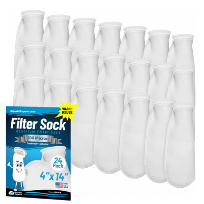 Aquatic Experts Aquatic Experts 4" Ring Aquarium Filter Sock 100 Micron for Saltwater & Reef Aquariums