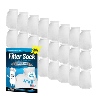 Aquatic Experts Aquatic Experts 4" Ring Aquarium Filter Sock 100 Micron for Saltwater & Reef Aquariums