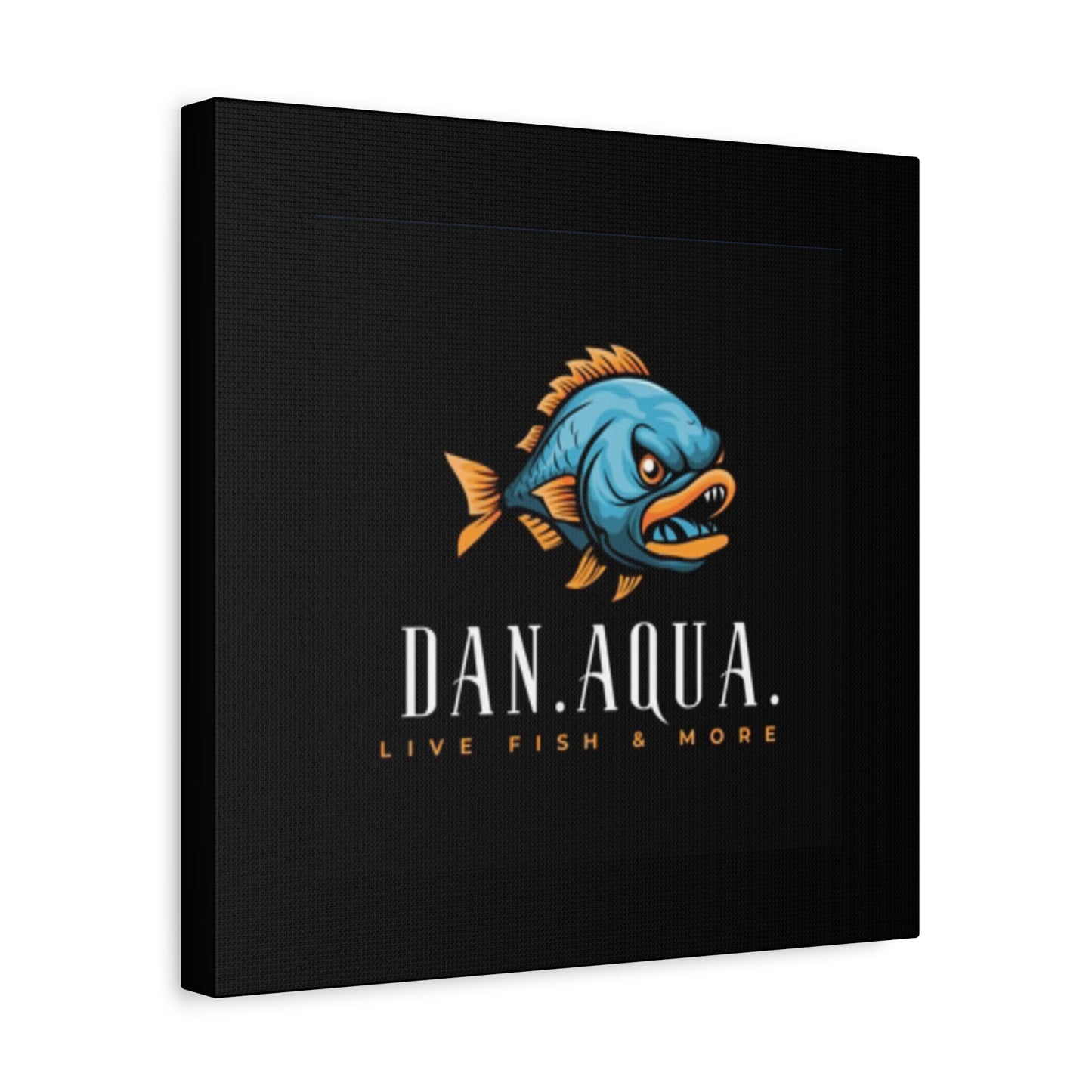 Dan.Aqua Fish Logo Canvas Print — Matte Stretched Wall Art