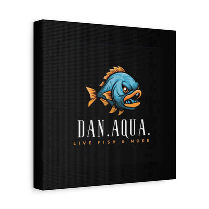 Dan.Aqua Fish Logo Canvas Print — Matte Stretched Wall Art