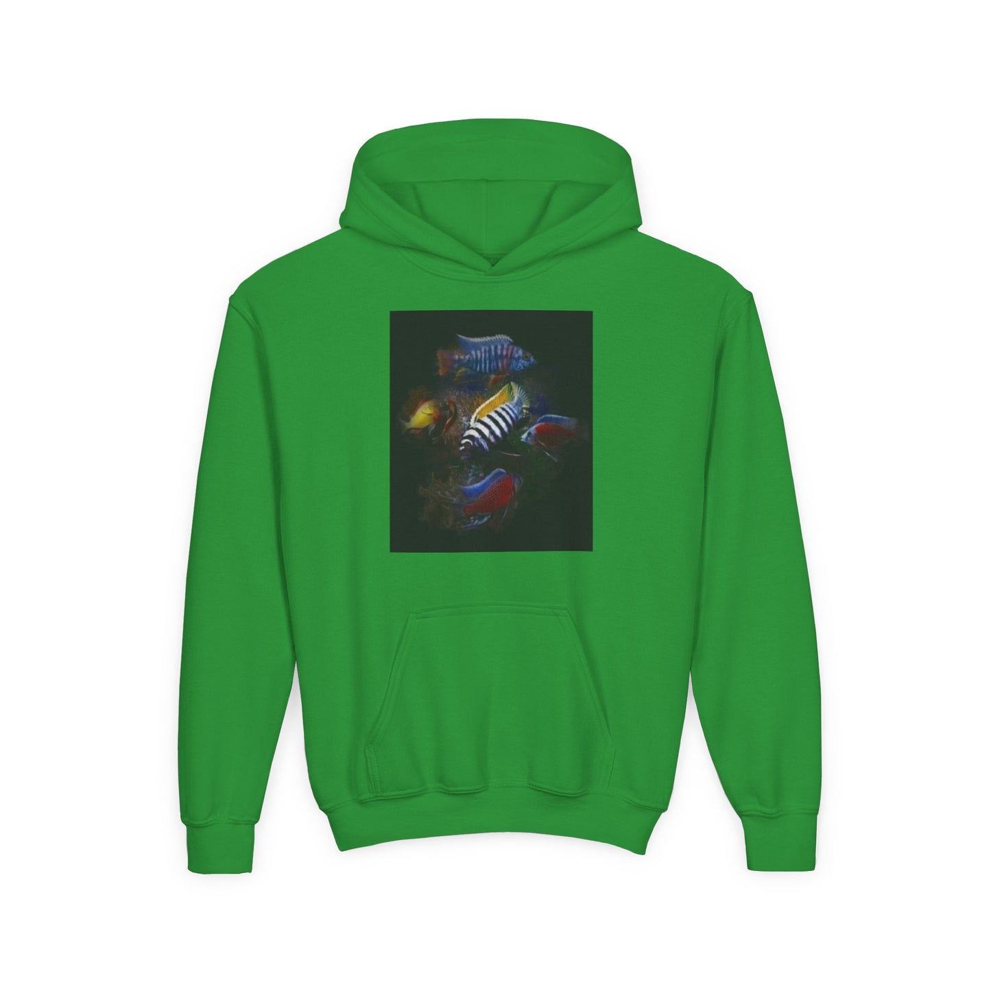 Youth Hoodie — Colorful Aquarium Fish Graphic Pullover