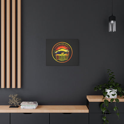 Danbury Aquarium Supplies Fish Logo Matte Canvas Print