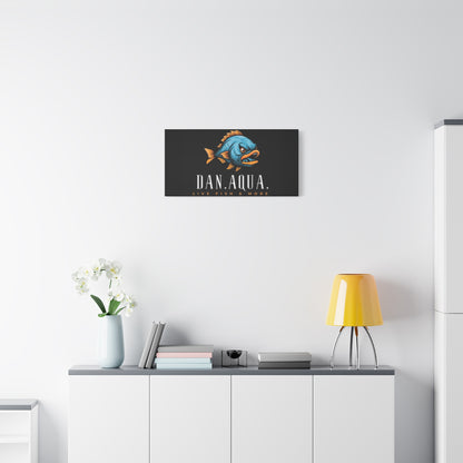 Dan.Aqua Fish Logo Canvas Print — Matte Stretched Wall Art