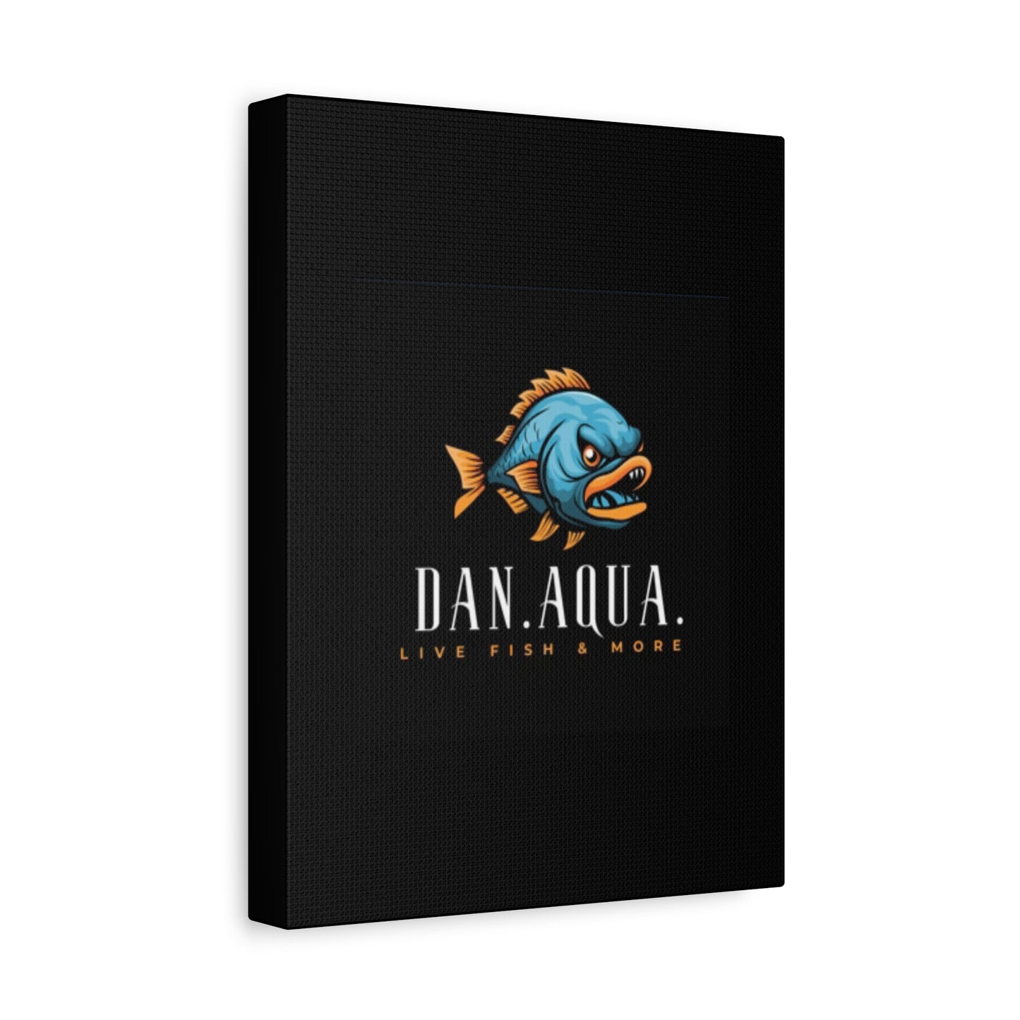 Dan.Aqua Fish Logo Canvas Print — Matte Stretched Wall Art