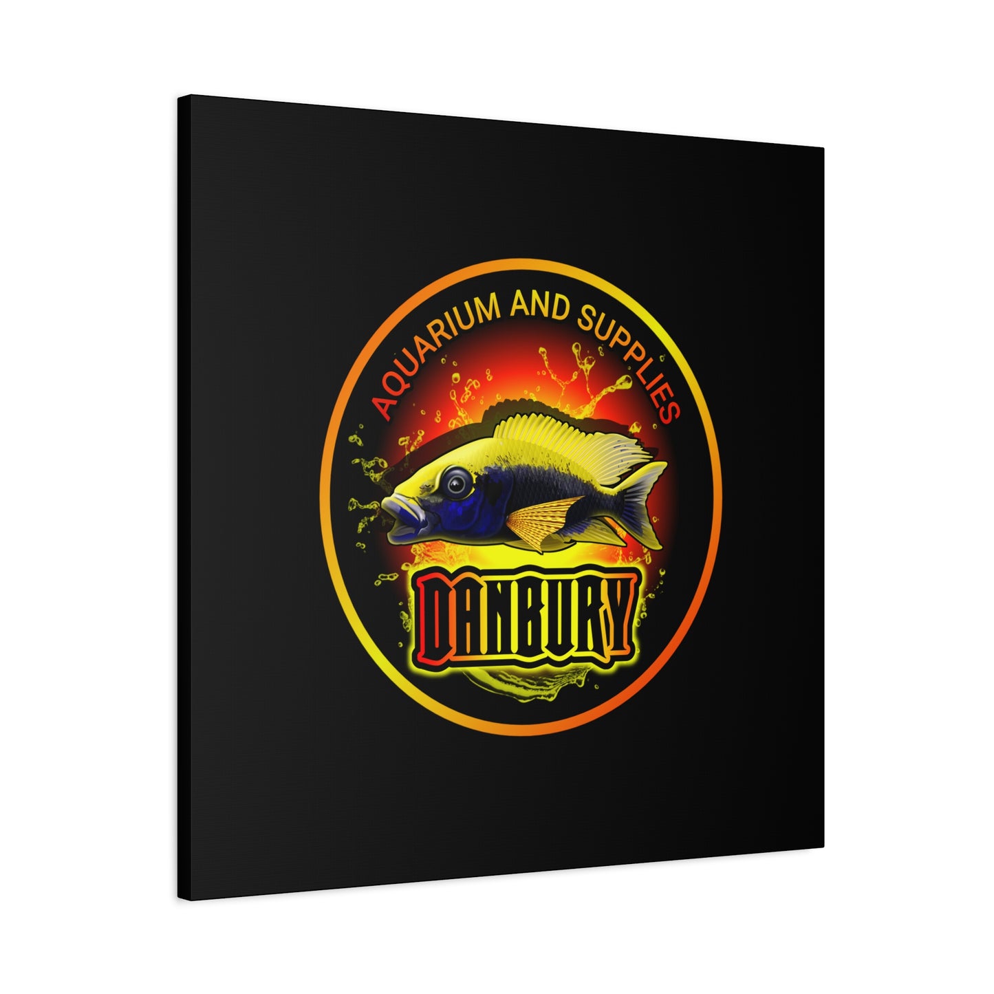 Danbury Aquarium Supplies Fish Logo Matte Canvas Print