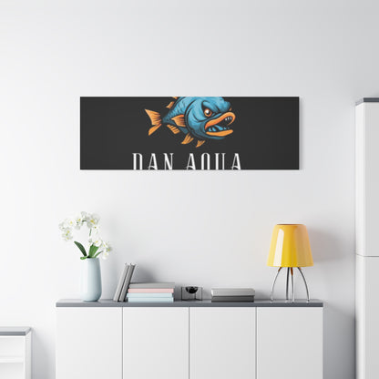 Dan.Aqua Fish Logo Canvas Print — Matte Stretched Wall Art
