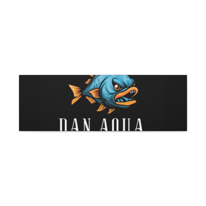 Dan.Aqua Fish Logo Canvas Print — Matte Stretched Wall Art
