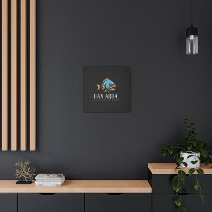 Dan.Aqua Fish Logo Canvas Print — Matte Stretched Wall Art