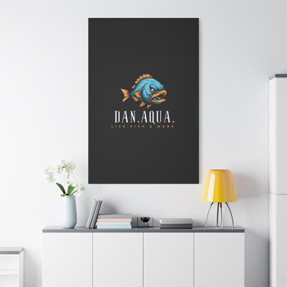 Dan.Aqua Fish Logo Canvas Print — Matte Stretched Wall Art