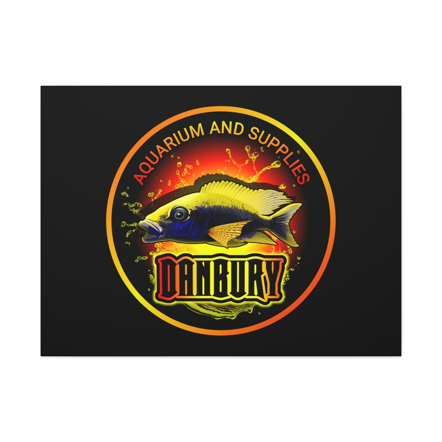 Danbury Aquarium Supplies Fish Logo Matte Canvas Print