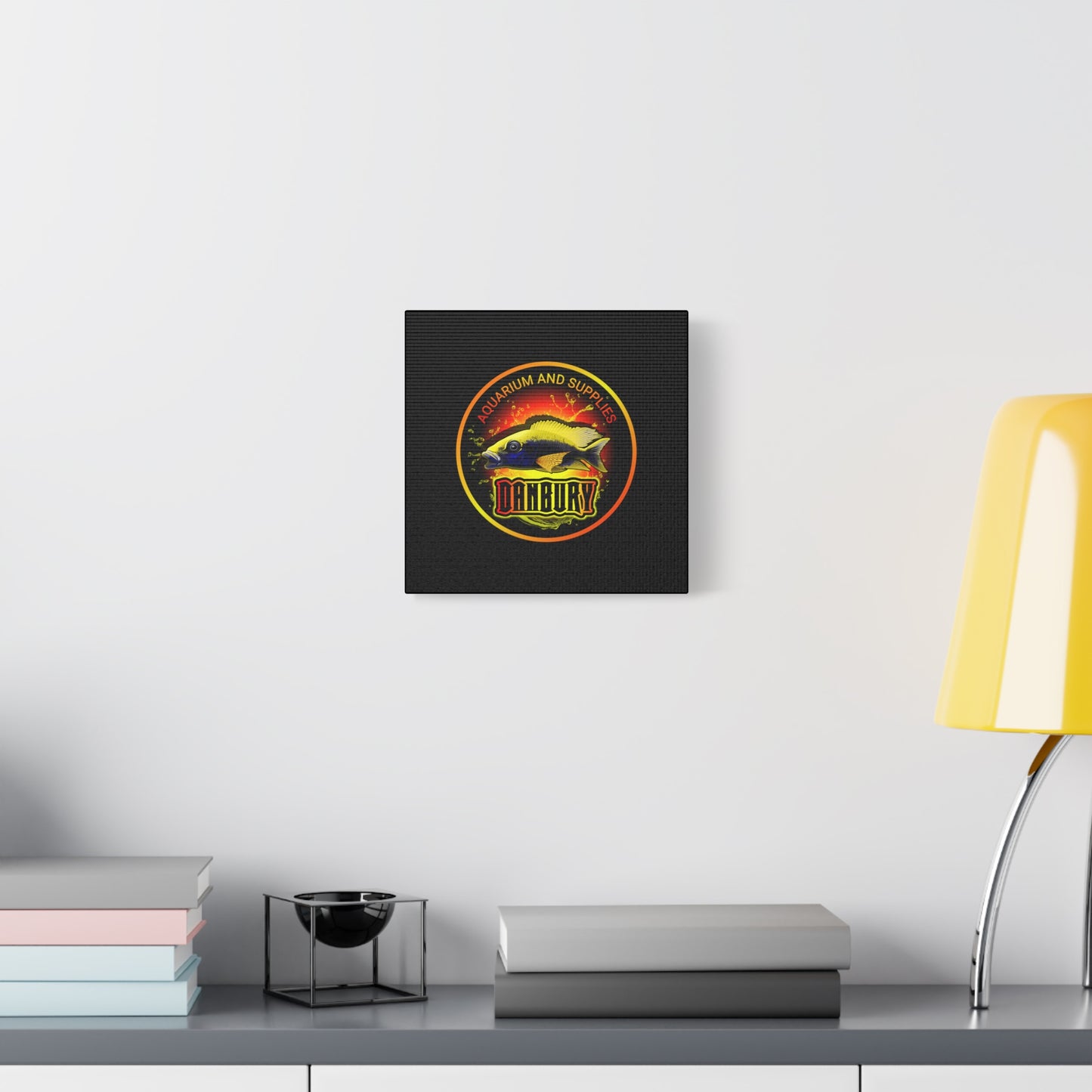 Danbury Aquarium Supplies Fish Logo Matte Canvas Print