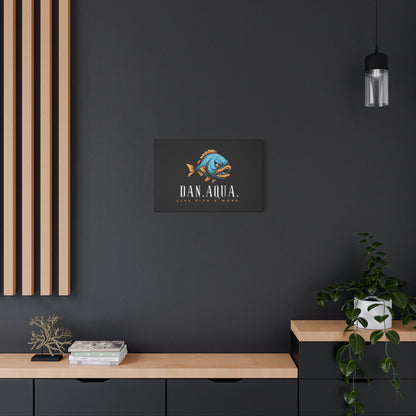 Dan.Aqua Fish Logo Canvas Print — Matte Stretched Wall Art