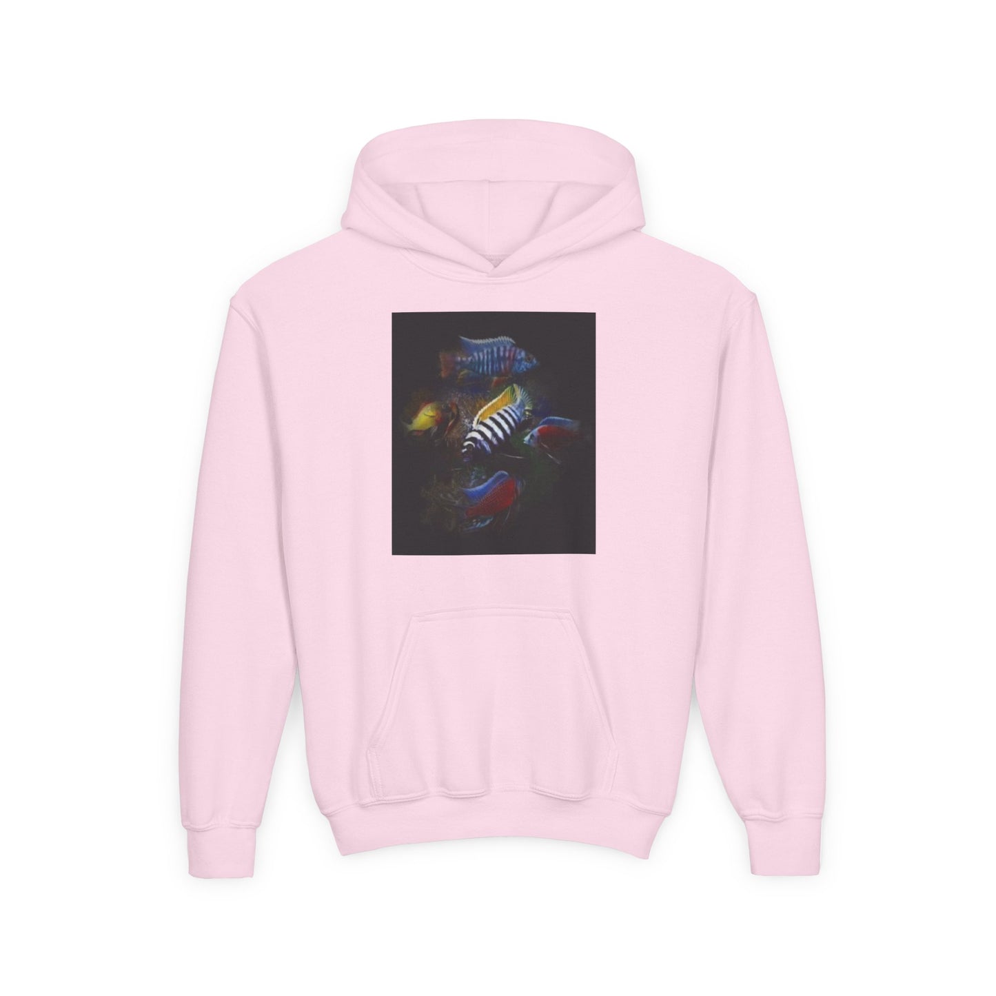 Youth Hoodie — Colorful Aquarium Fish Graphic Pullover