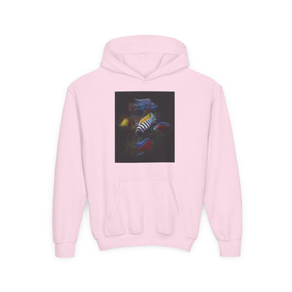 Youth Hoodie — Colorful Aquarium Fish Graphic Pullover