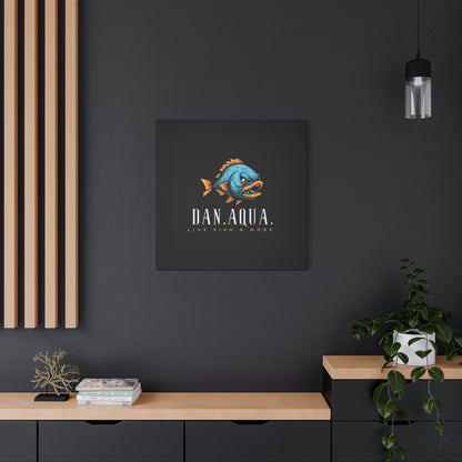 Dan.Aqua Fish Logo Canvas Print — Matte Stretched Wall Art