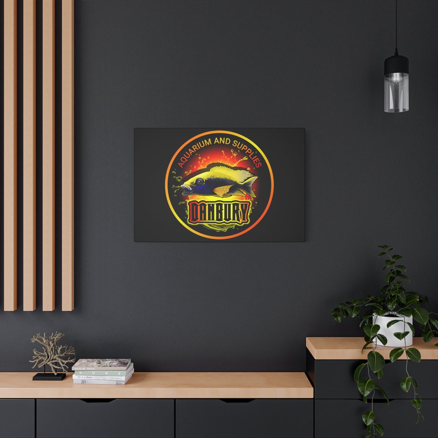 Danbury Aquarium Supplies Fish Logo Matte Canvas Print