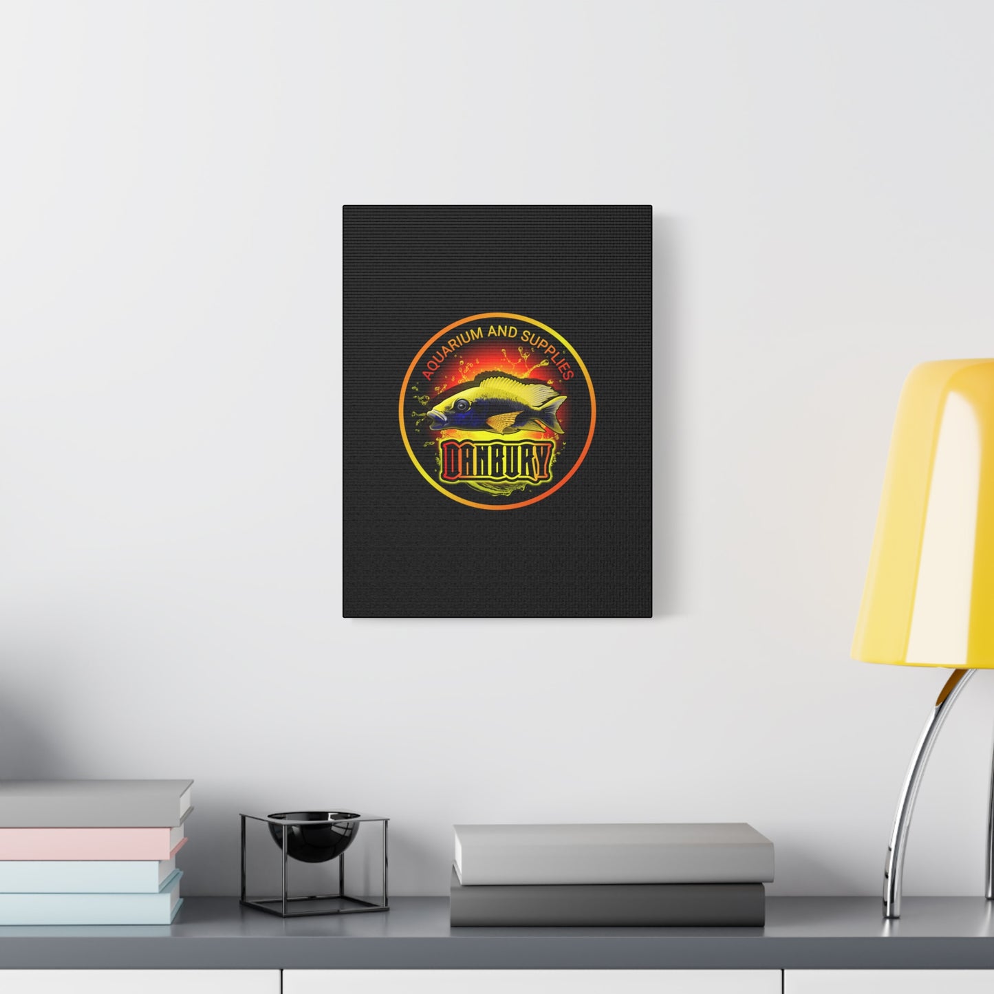 Danbury Aquarium Supplies Fish Logo Matte Canvas Print
