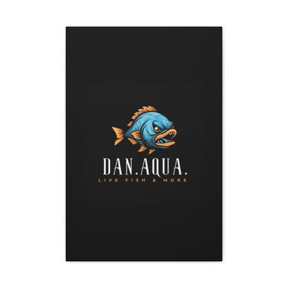 Dan.Aqua Fish Logo Canvas Print — Matte Stretched Wall Art