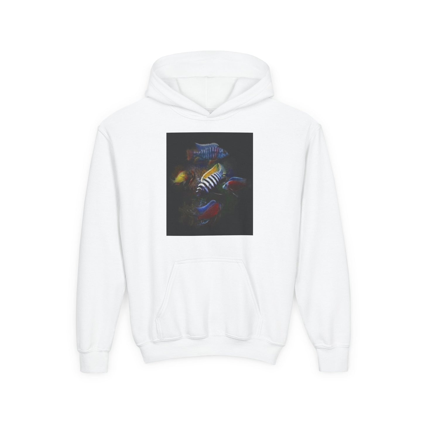 Youth Hoodie — Colorful Aquarium Fish Graphic Pullover