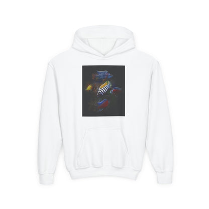 Youth Hoodie — Colorful Aquarium Fish Graphic Pullover