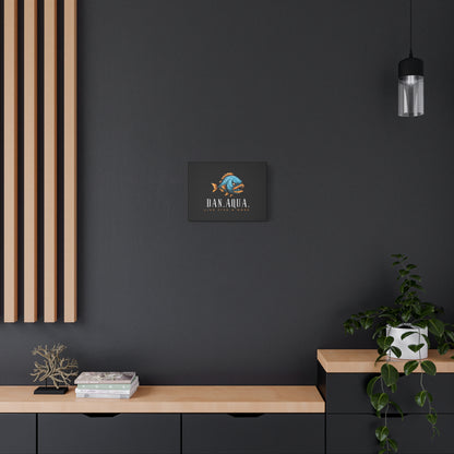 Dan.Aqua Fish Logo Canvas Print — Matte Stretched Wall Art