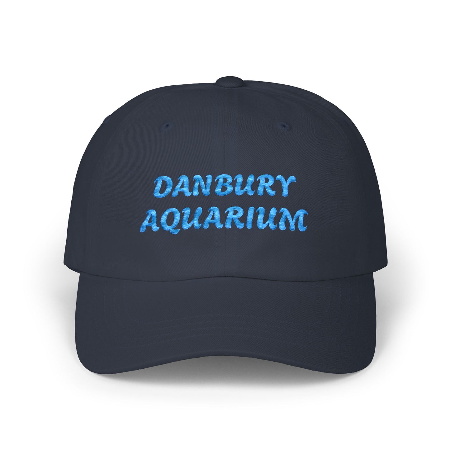 Danbury Aquarium Dad Cap — Embroidered White Baseball Hat