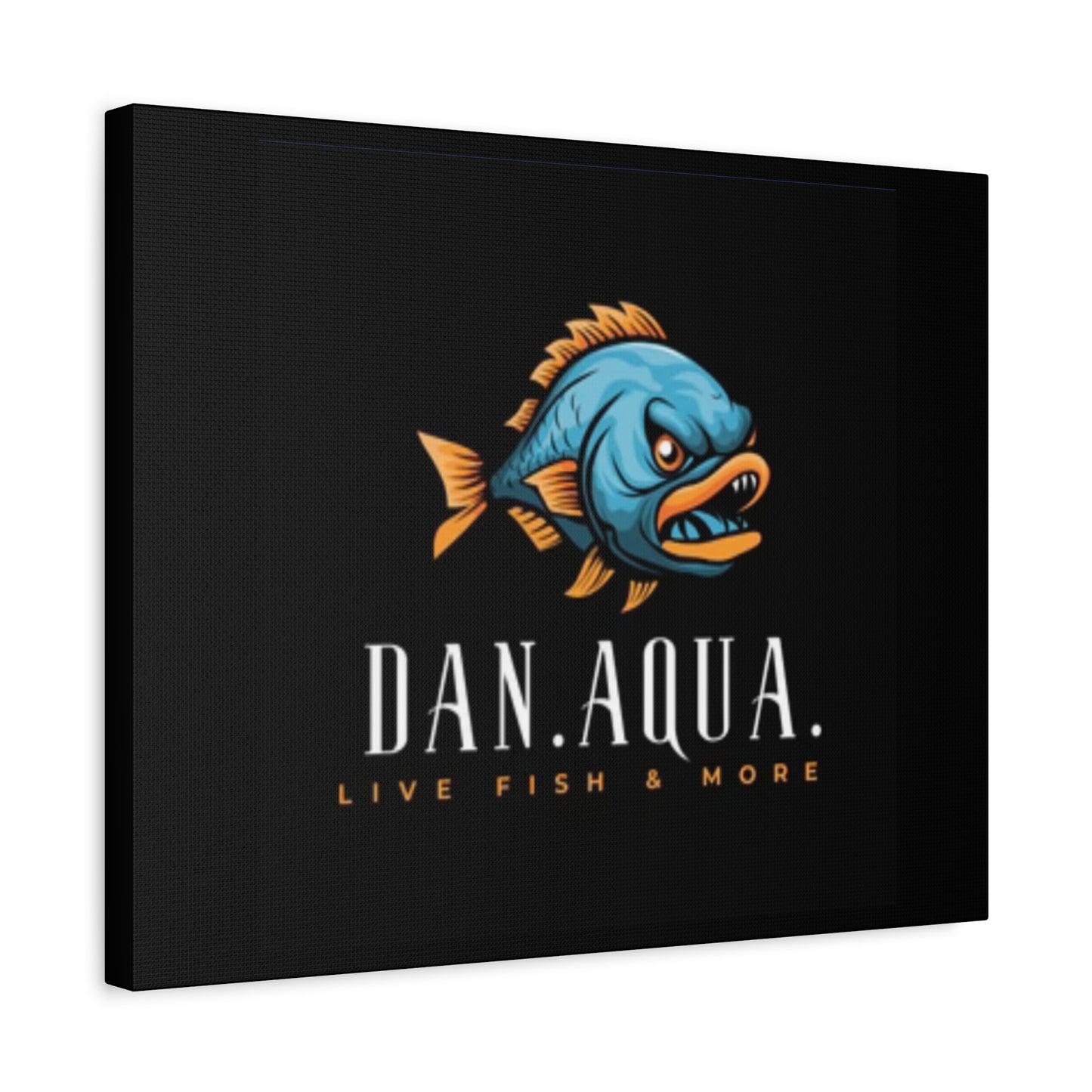 Dan.Aqua Fish Logo Canvas Print — Matte Stretched Wall Art