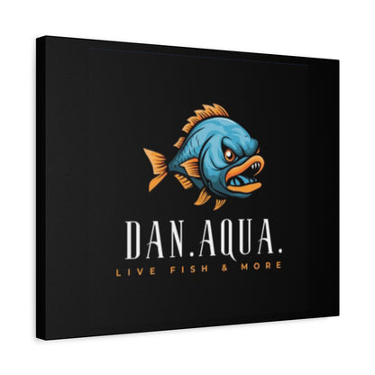 Dan.Aqua Fish Logo Canvas Print — Matte Stretched Wall Art
