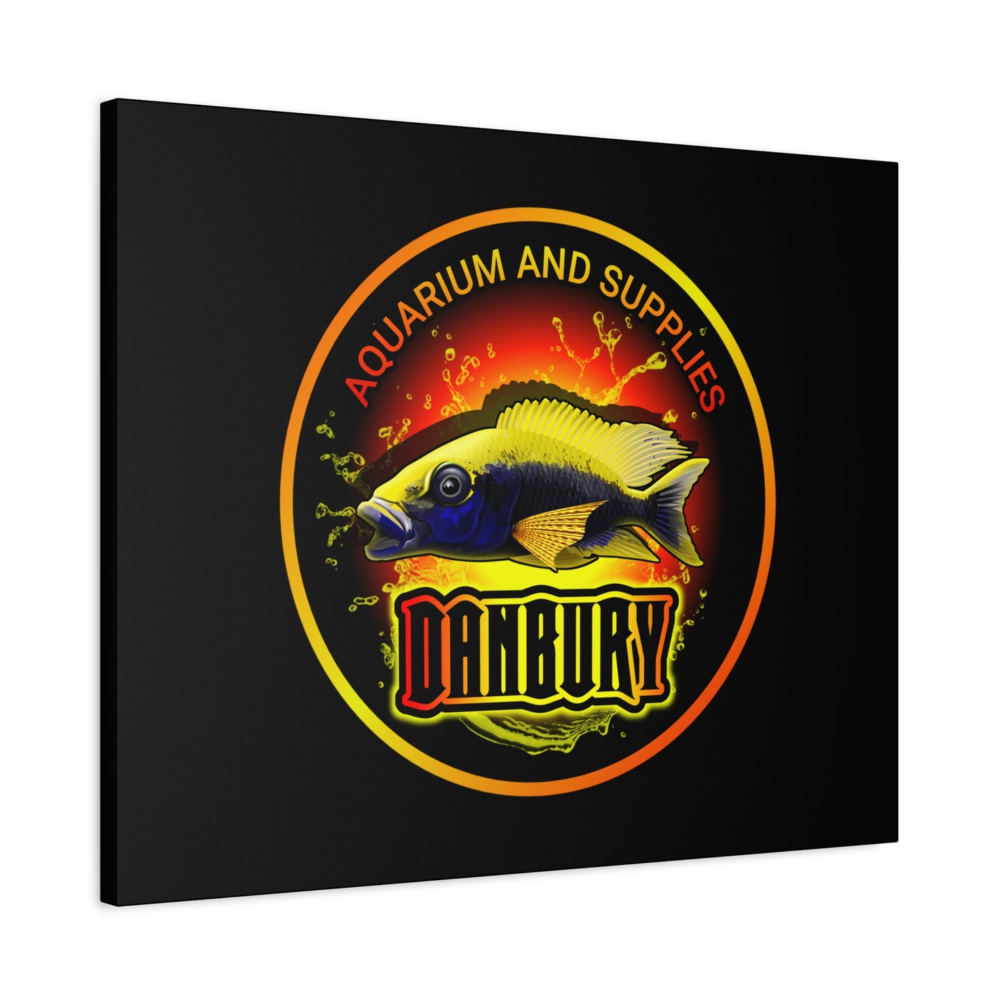 Danbury Aquarium Supplies Fish Logo Matte Canvas Print