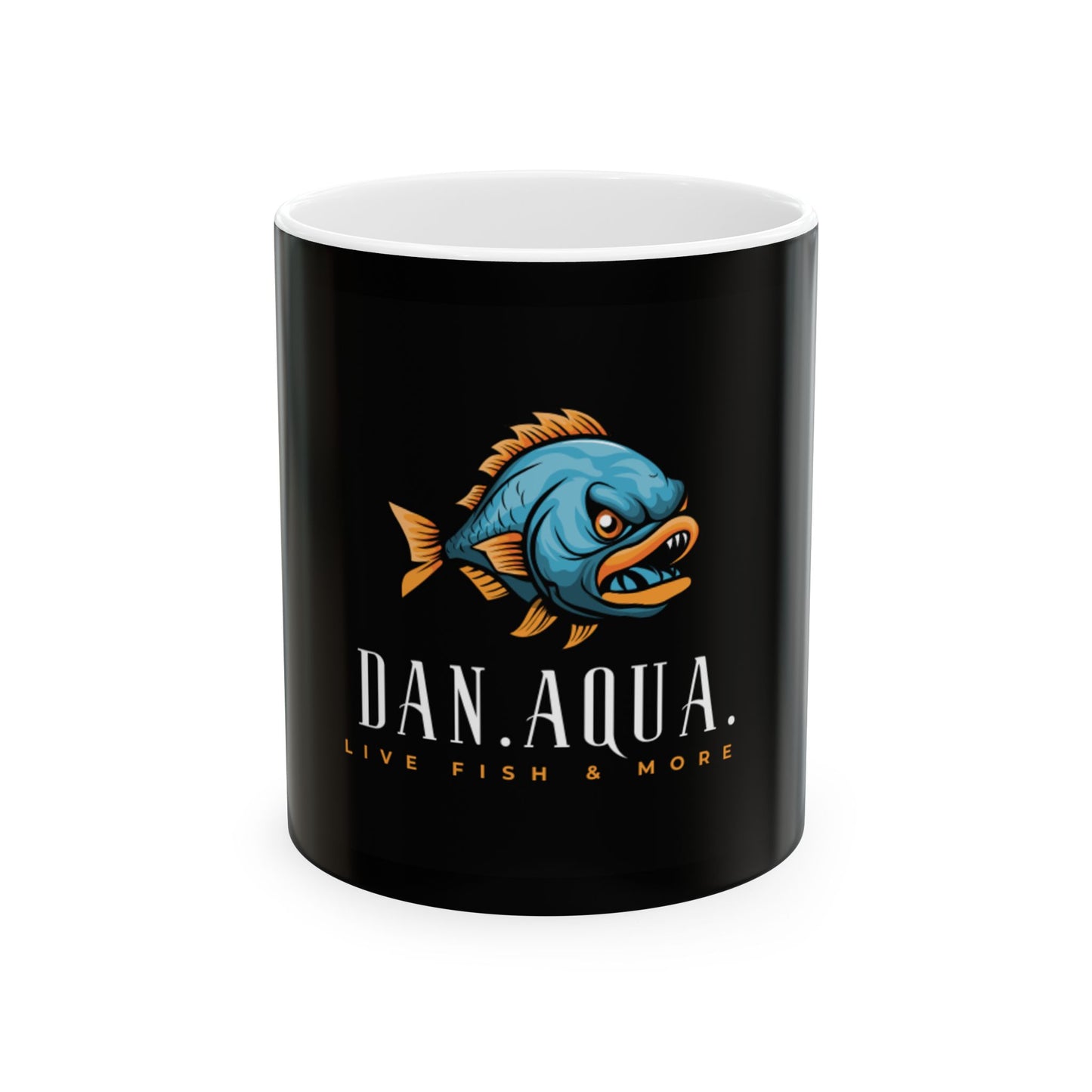 Dan Aqua Fishing Logo Ceramic Mug — Fish Lover Coffee Cup (11oz & 15oz)
