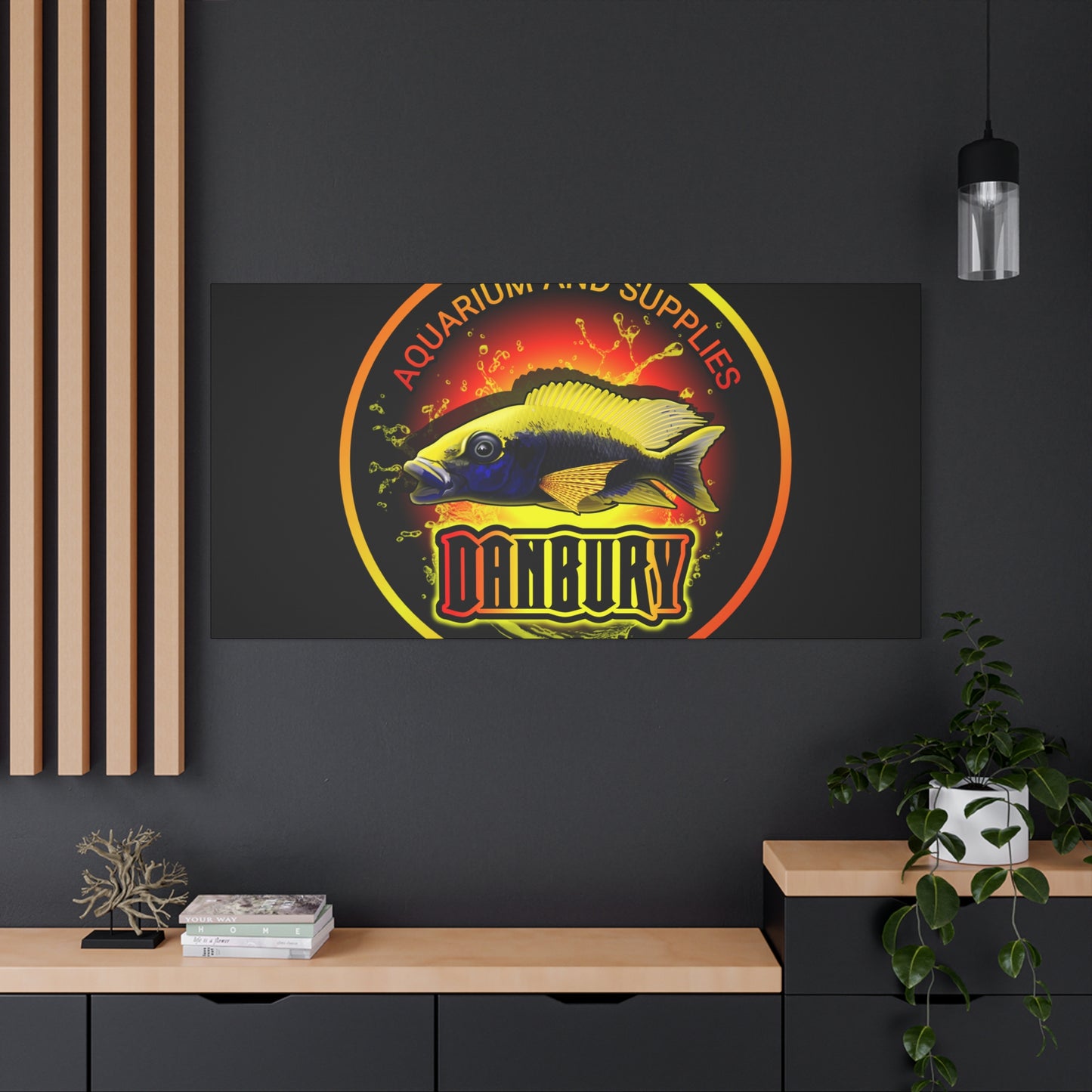 Danbury Aquarium Supplies Fish Logo Matte Canvas Print