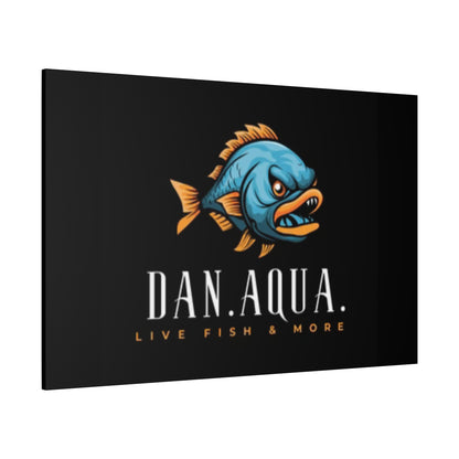 Dan.Aqua Fish Logo Canvas Print — Matte Stretched Wall Art