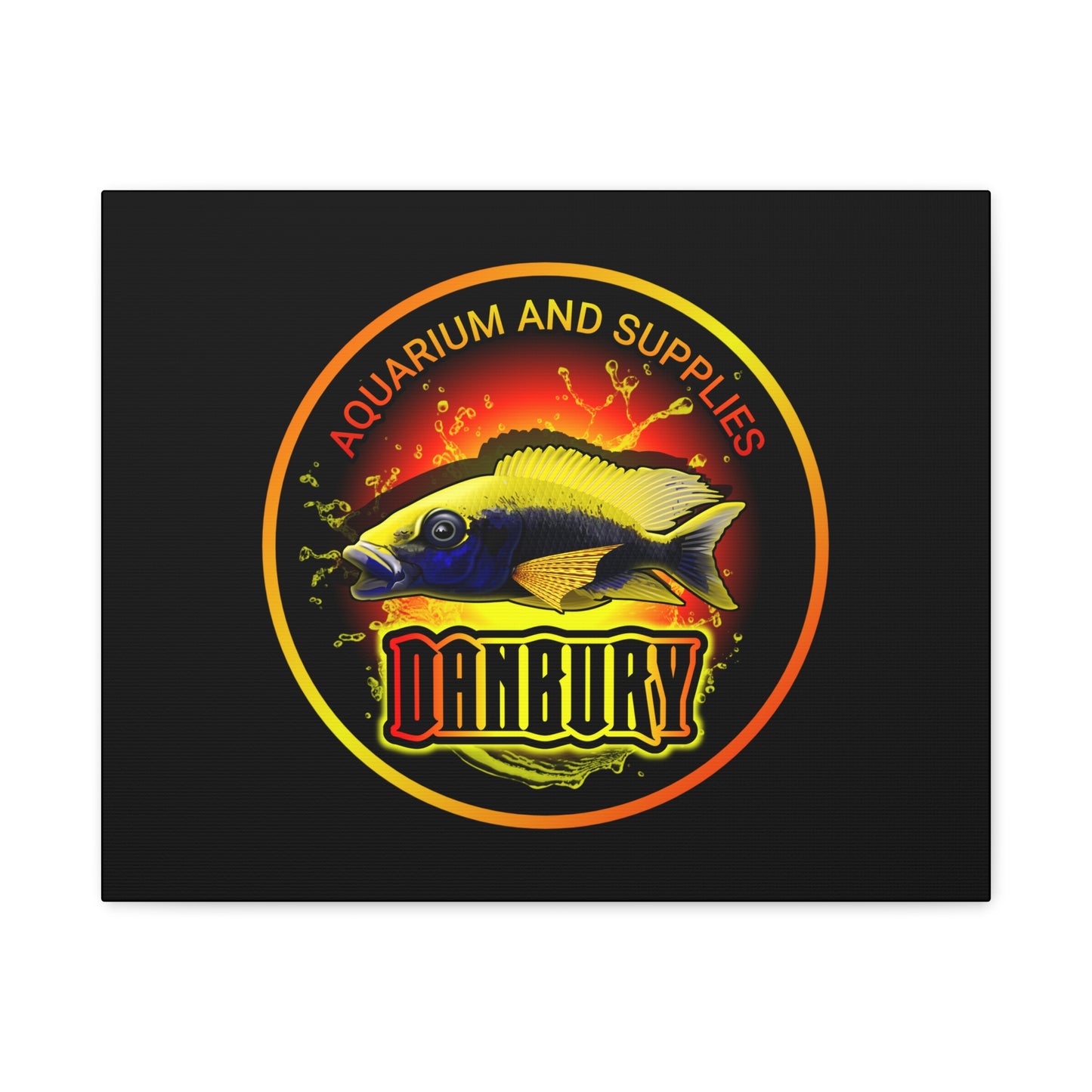 Danbury Aquarium Supplies Fish Logo Matte Canvas Print